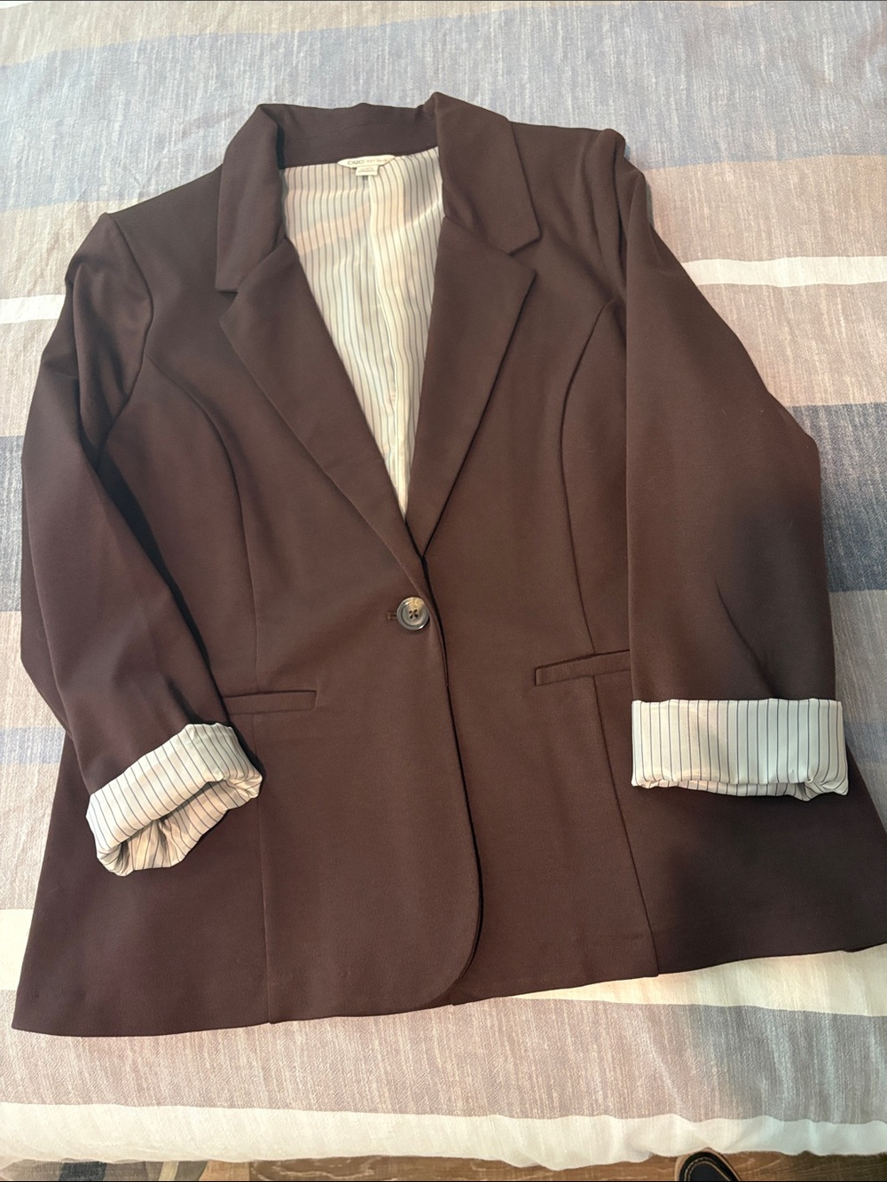 Cato Chocolate Brown Single-Button Blazer